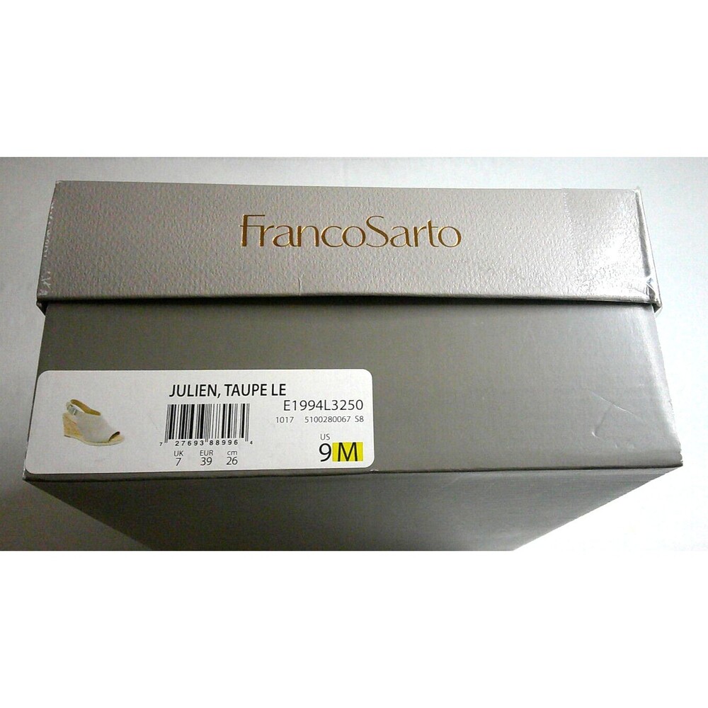 Franco Sarto Julien Suede and Cork Sandal. Taupe  Wiith Box  Size 9 . - Picture 7 of 8